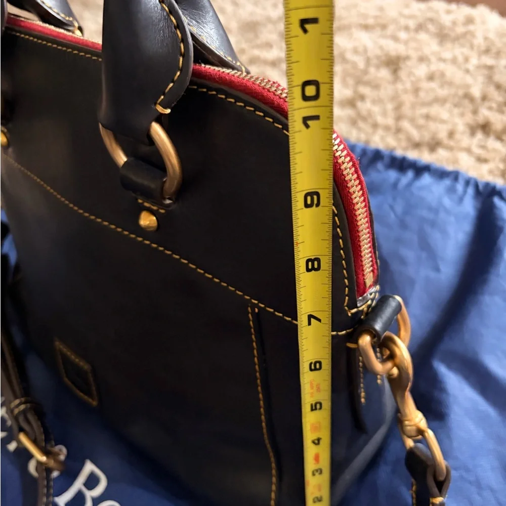 Dooney & Bourke Black Leather Handbag with Gold Rings - Picture 9 of 11